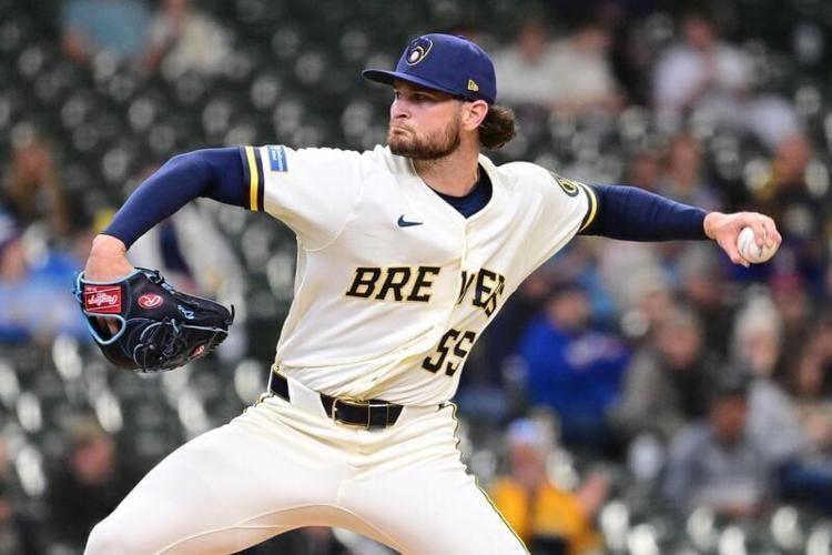 Brewers reliever Shane Drohan pitches to the Diamondbacks in the third inning April 30 at American Family Field. He picked up the victory, going allowing five hits and one run while striking out four in four innings.
