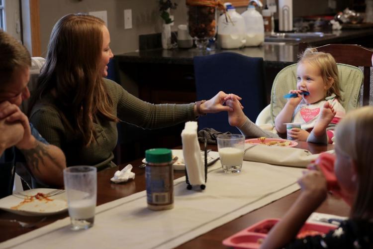 Piper eating with family