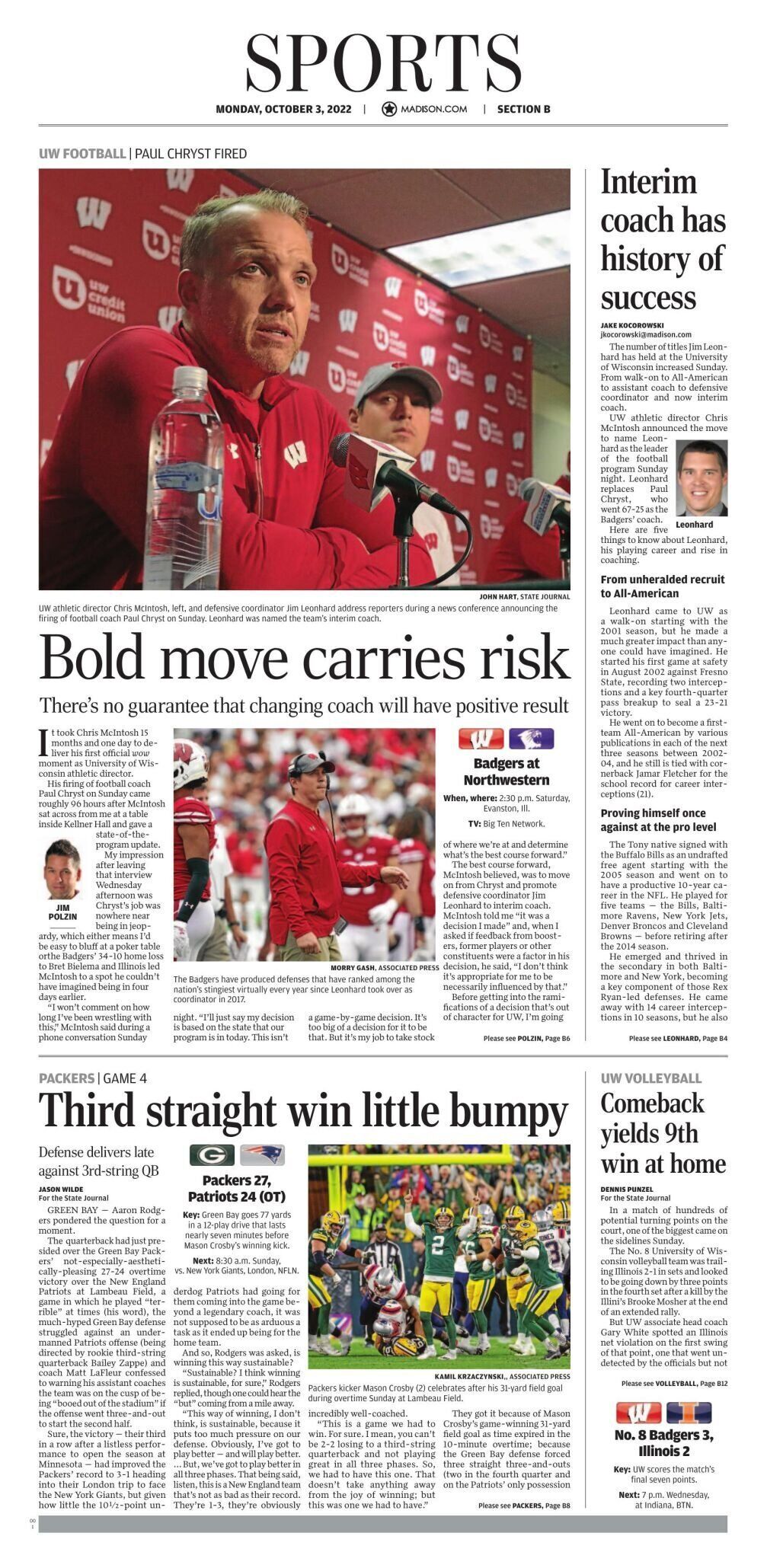 7. Oct. 3, 2022 - Sports cover
