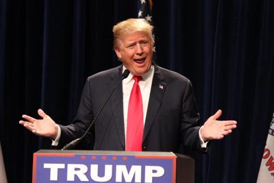 Trump at podium generic free stock image