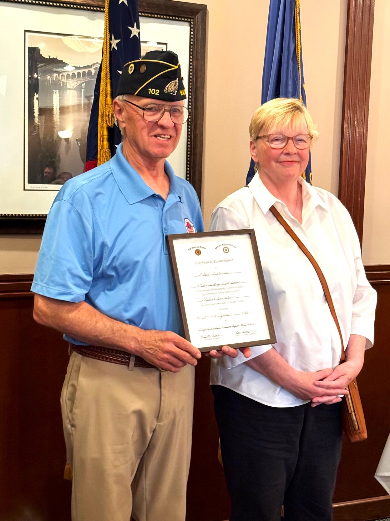 Williams Bay High School retiree Deb Soplanda honored by American Legion Post 102