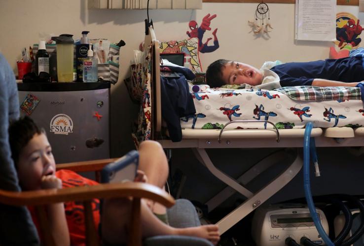 Javier and Mateo in Mateo's room