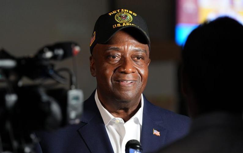 Rick Crosson, Democratic nominee for the 8th Congressional District, speaks to media during his primary election watch party on Aug. 11 at Titletown Brewing Co. in Green Bay.