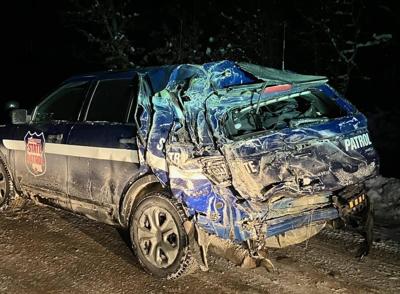 Wisconsin State Patrol squad damaged in rear-end crash