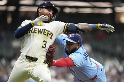 APTOPIX Blue Jays Brewers Baseball