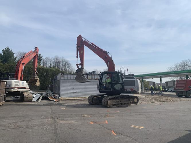 Highway 50 BP being razed