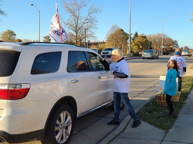 Marco hands out candy