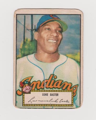 A Luke Easter baseball card, from his time with Cleveland