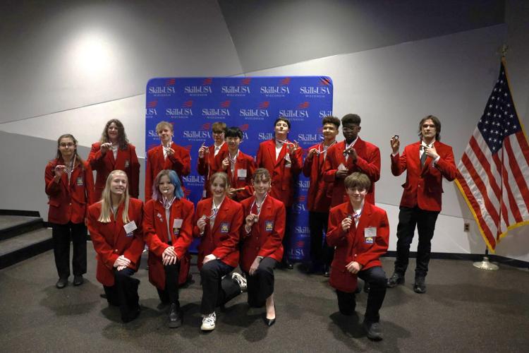 RUSD students pose with SkillsUSA medals