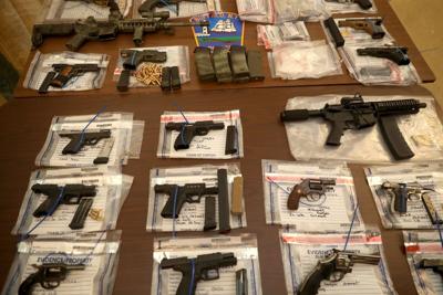 Guns on display at Police HQ