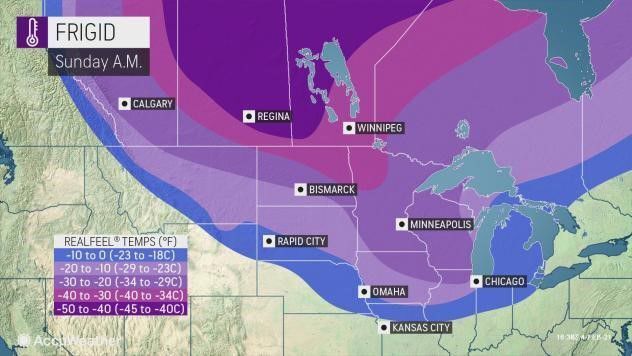 Frigid Sunday morning by AccuWeather