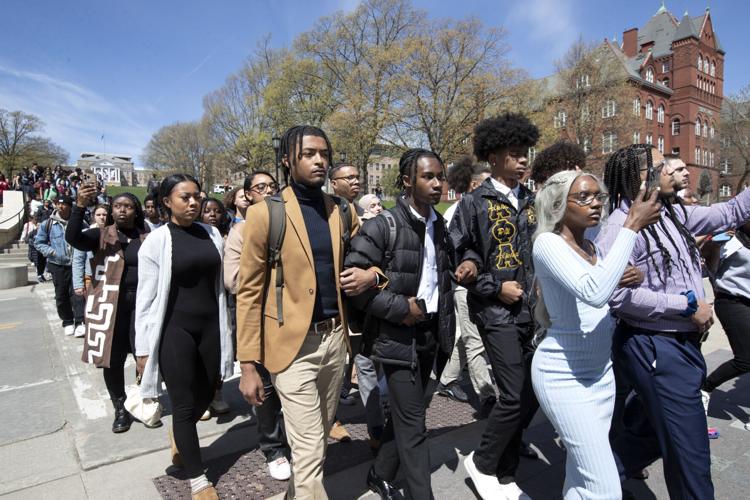 Student sit-in and protest over racist video