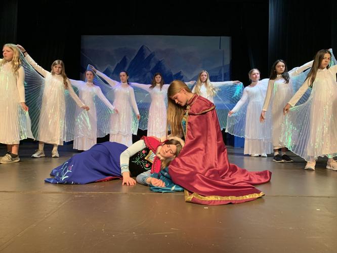St. Francis de Sales Catholic School students rehearse a scene for "Frozen Jr."