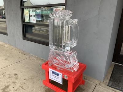 Geneva Tap House's ice sculpture was a little frosty depicting a mug of beer
