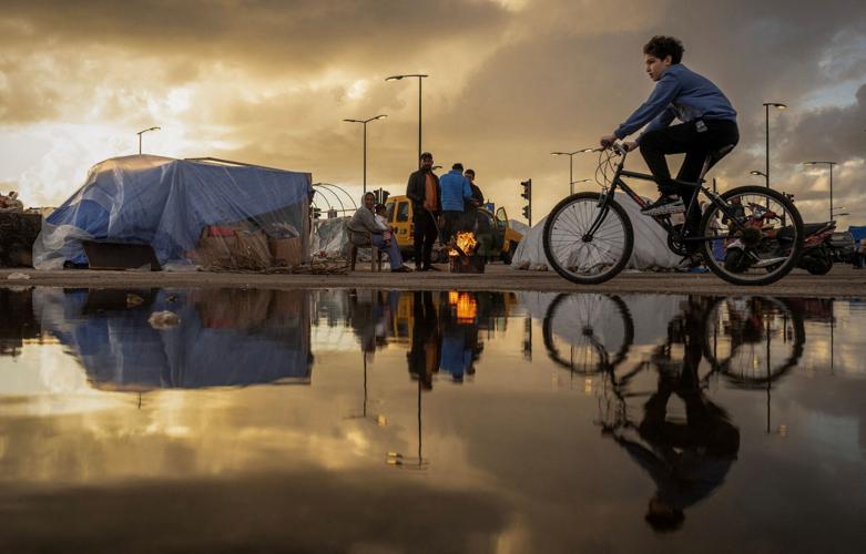FILE PHOTO: Displaced people find shelter amid escalating hostilities between Hezbollah and Israel in Beirut