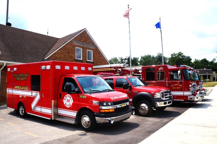 Apparatus on display at the Williams Bay Fire Department