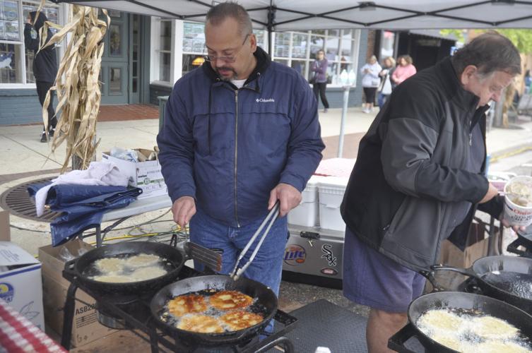 Rich Duda potato pancakes at Oktoberfest