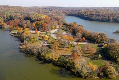 Aerial view of Kettle Moraine State Forest's Pike Lake Unit