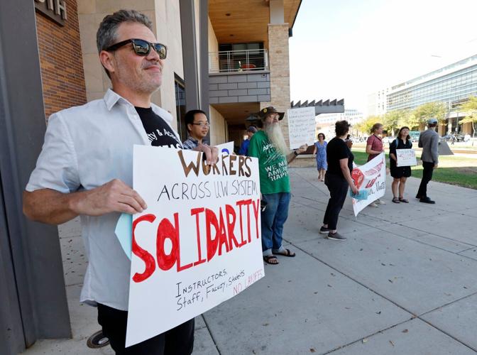 UW-Madison solidarity march with UW-Oshkosh