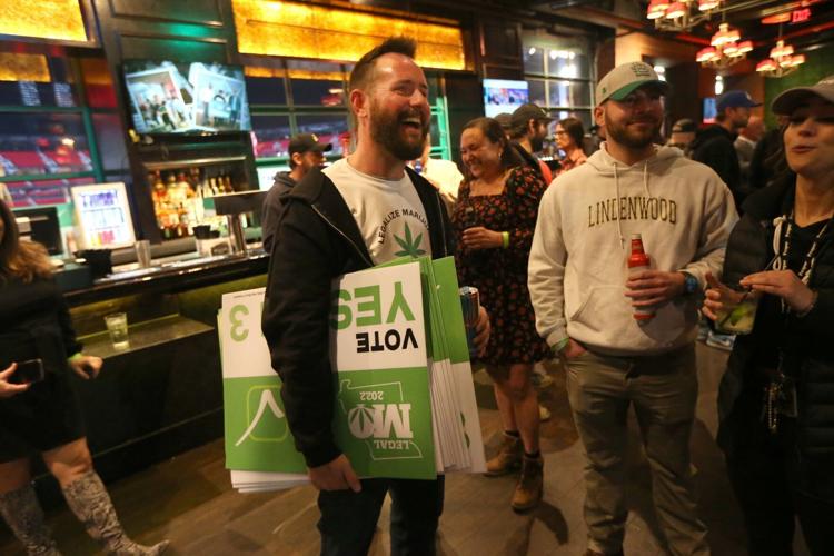Supporters of Missouri legalizing recreational marijuana gather on election night