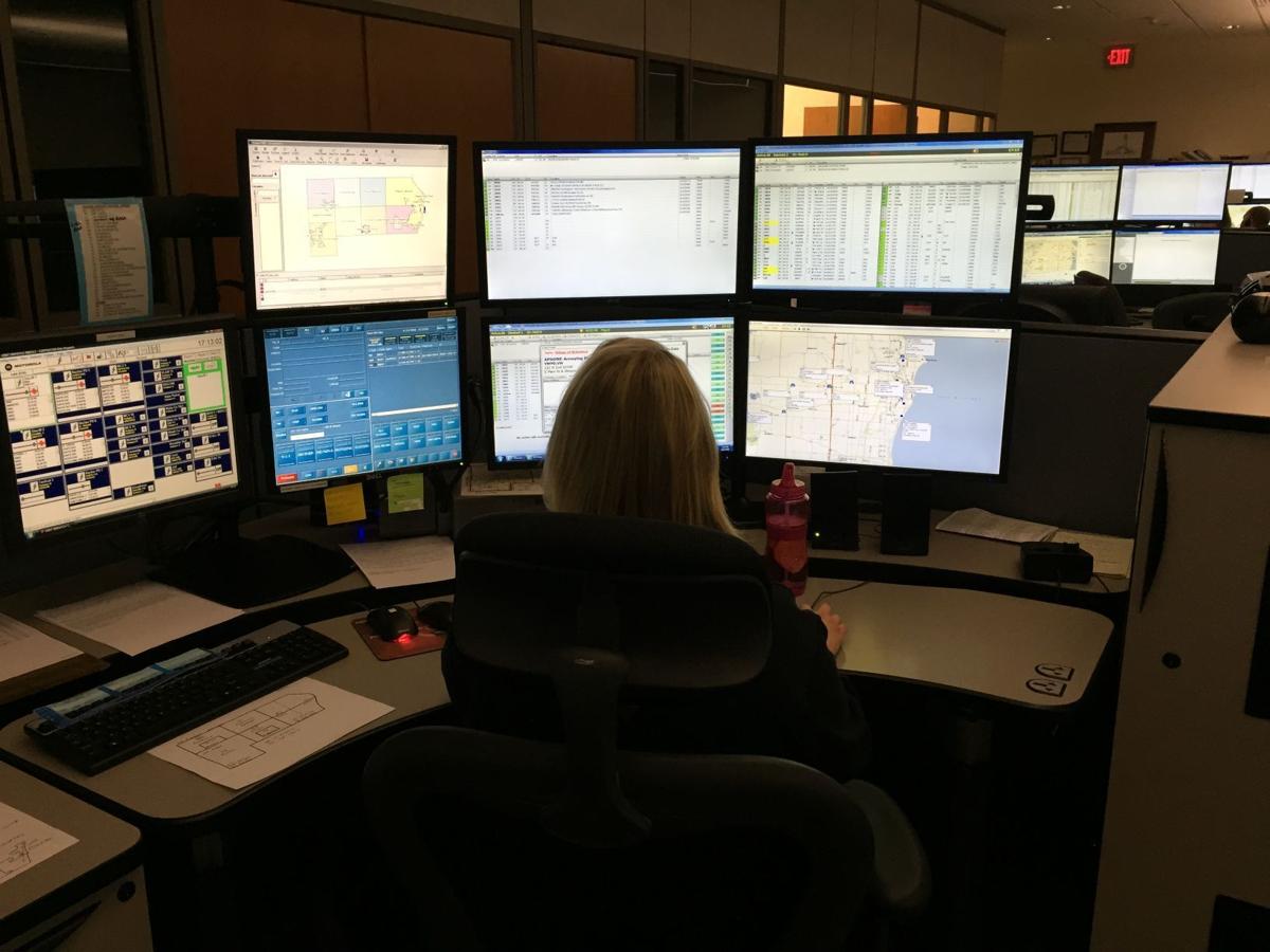 Racine County Communications Center monitors, 2016