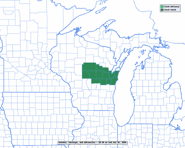 NWS watches, warnings, advisories 9:45 a.m. 7-16-25