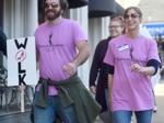 Walking and smiling