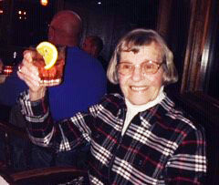 Lois Gilfoy with her Brandy Old-Fashioned