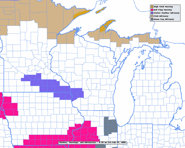 NWS watches, warnings, advisories 2-27-26