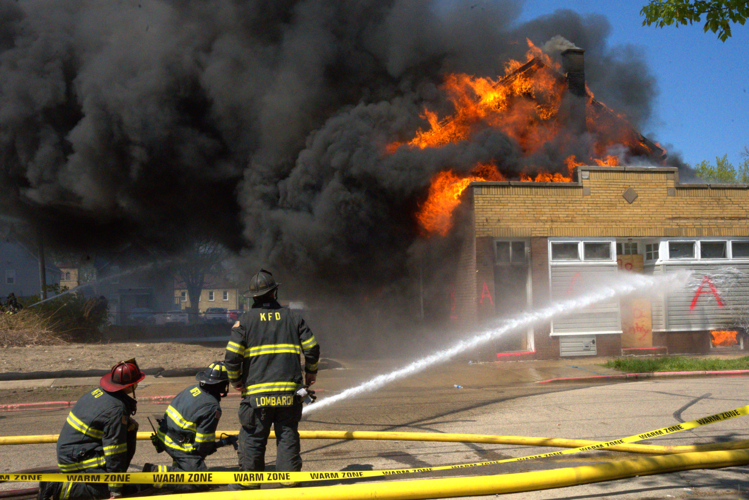Flames and smoke