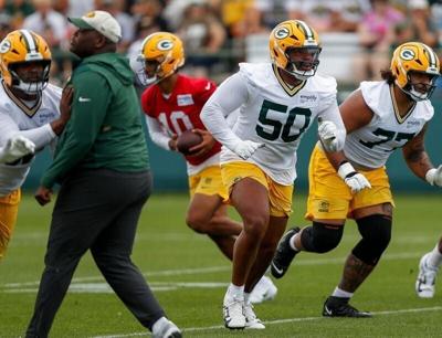Green Bay Packers offensive tackle Zach Tom