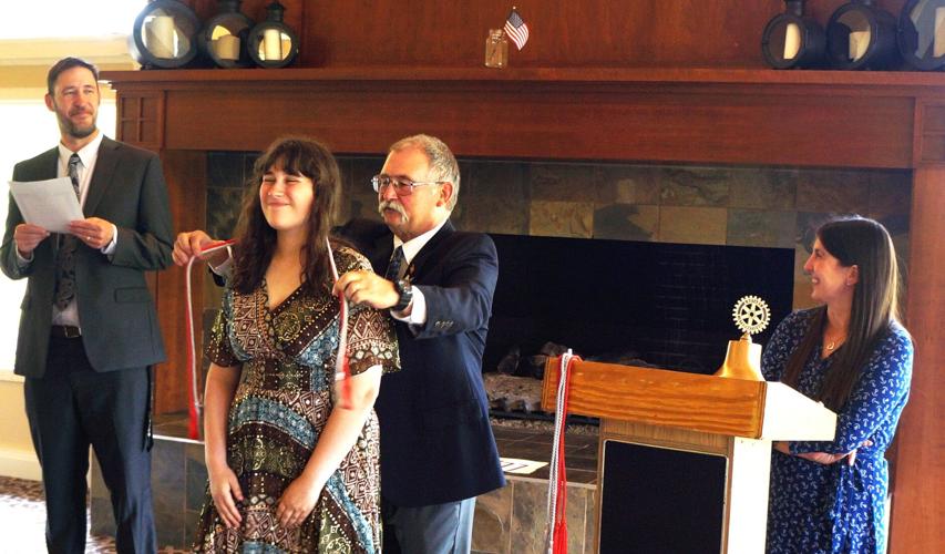 Big Foot High School Class of 2023 senior Victoria Zaraza receives her Rotary Diploma Endorsement Program honor cord