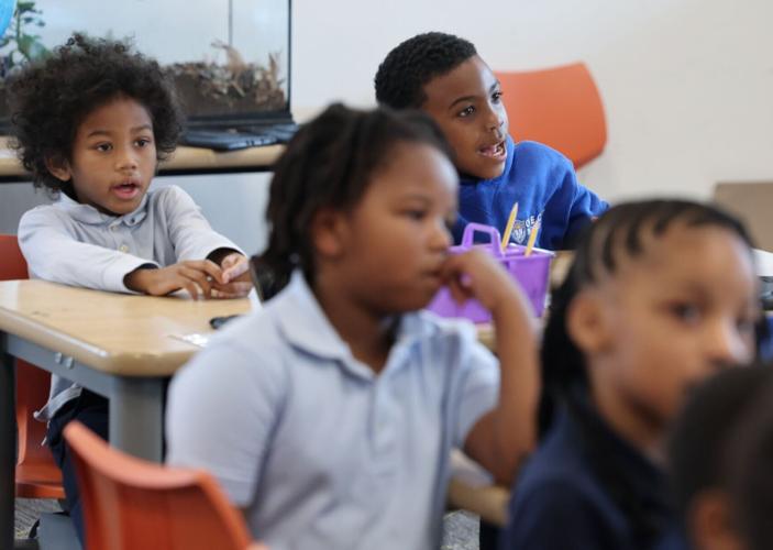One City kindergarteners sound out letters