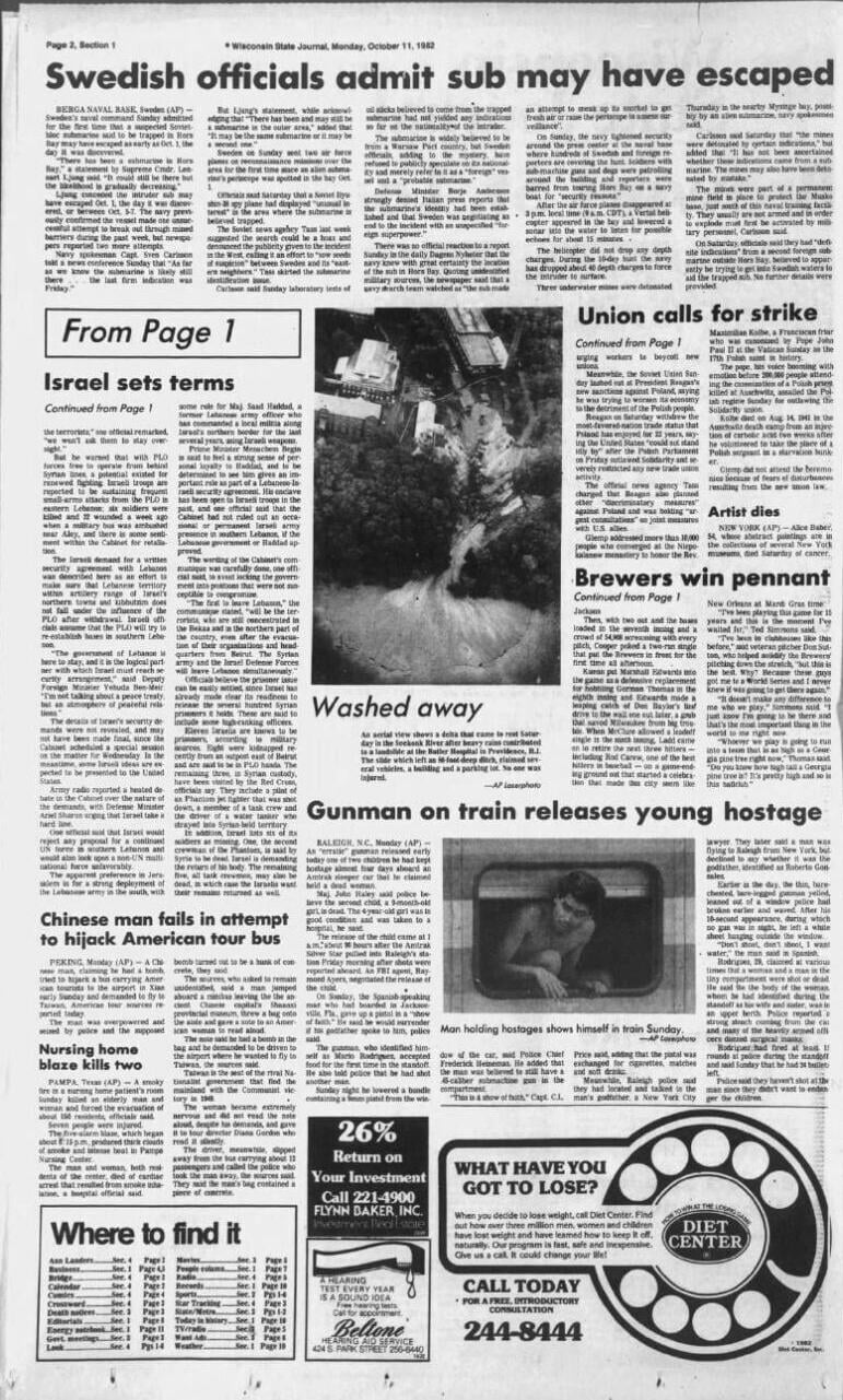 State Journal Page A2 from Oct. 11, 1982