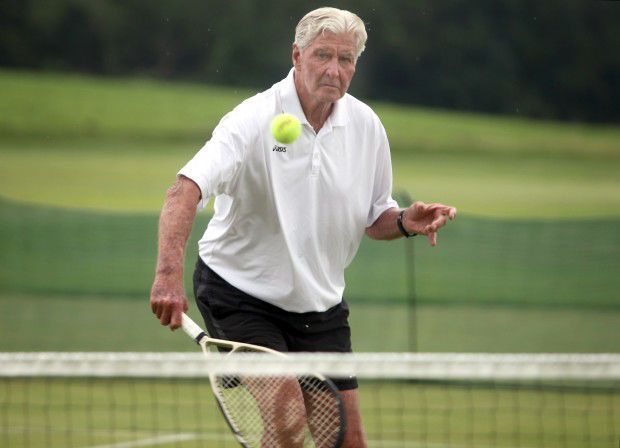 John Powless, backhand volley photo