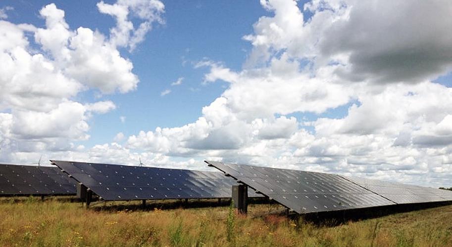 Solar panels at work