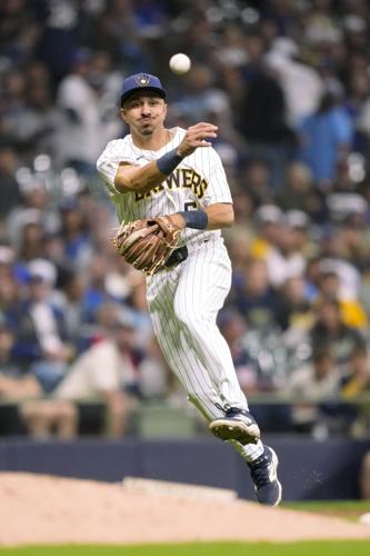 BASEBALL-MLB-MIL-LAD/
