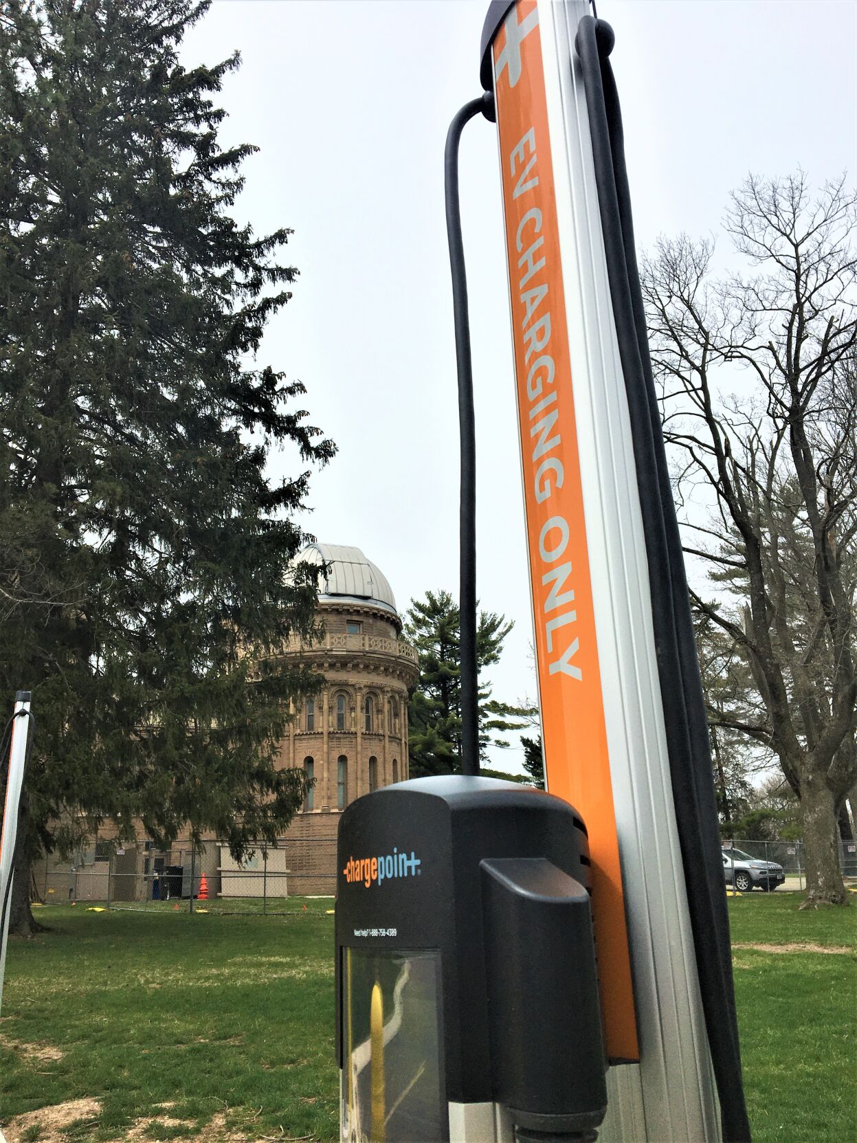 Electric vehicle (EV) charging station at Yerkes Observatory, Williams Bay