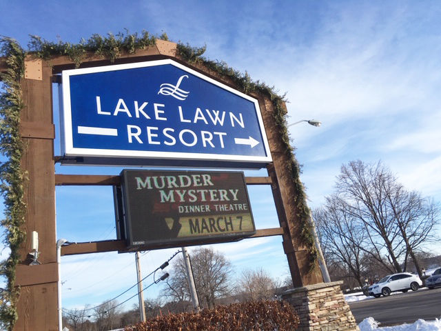 Lake Lawn Resort entrance sign