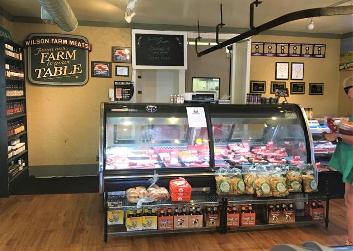 Full-service meat counter at Wilson Farm Meats, Elkhorn