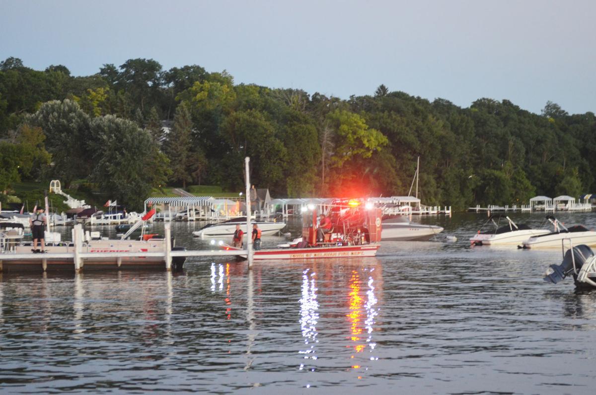 Search boat in possible drowning