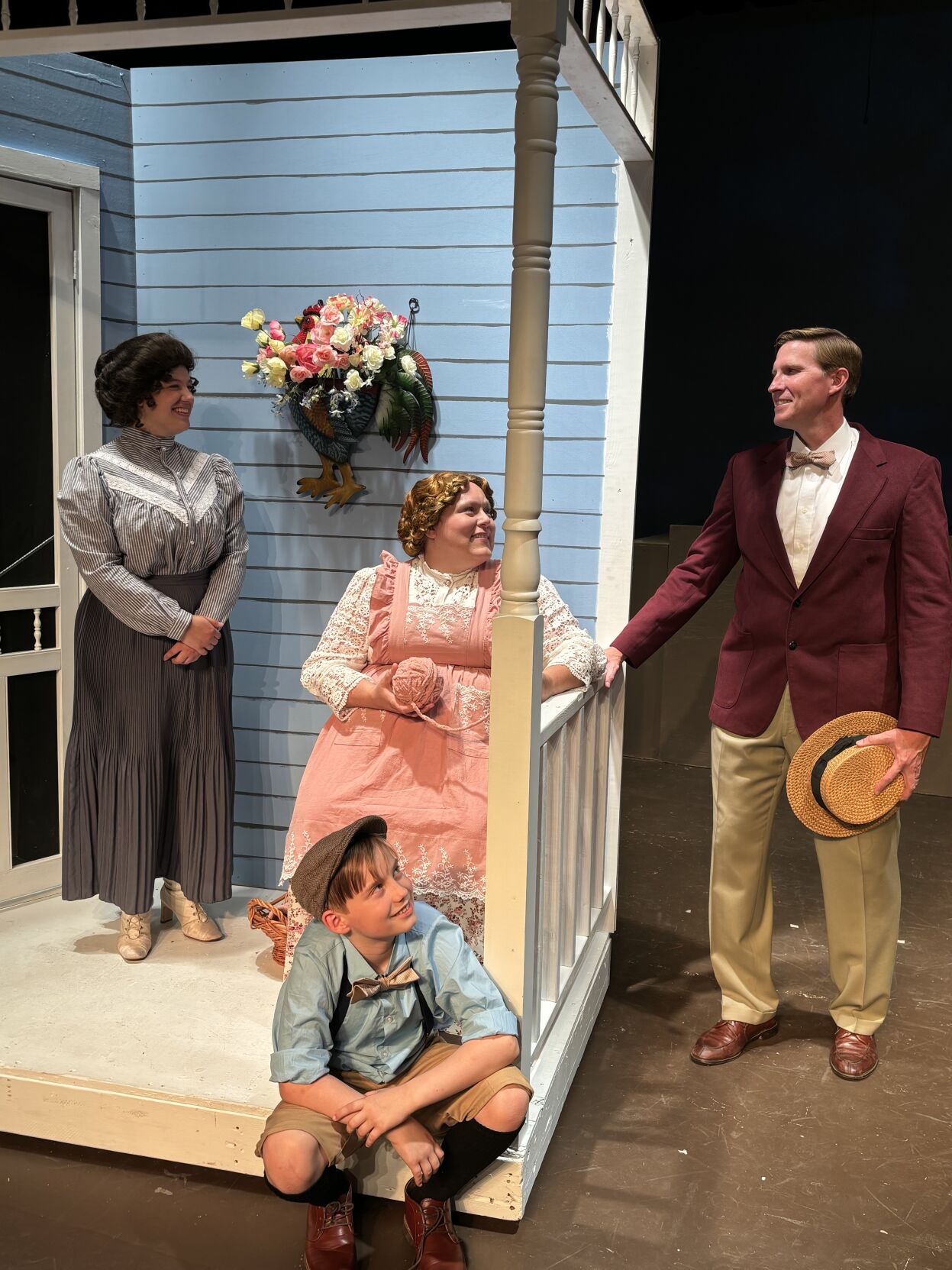 The cast members of "The Music Man" rehearse a scene