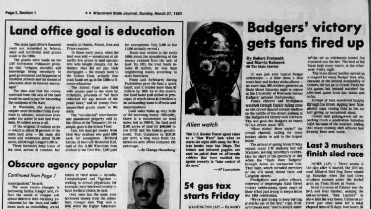 Next day's State Journal inside News page