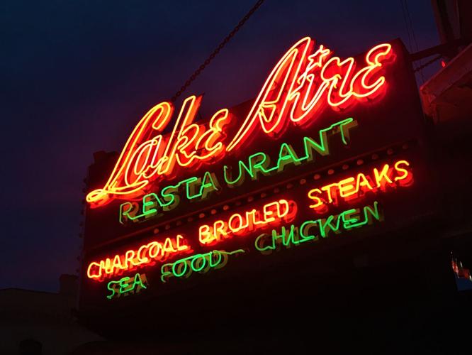 Neon sign at Lake Aire Restaurant, 804 W. Main St., Lake Geneva
