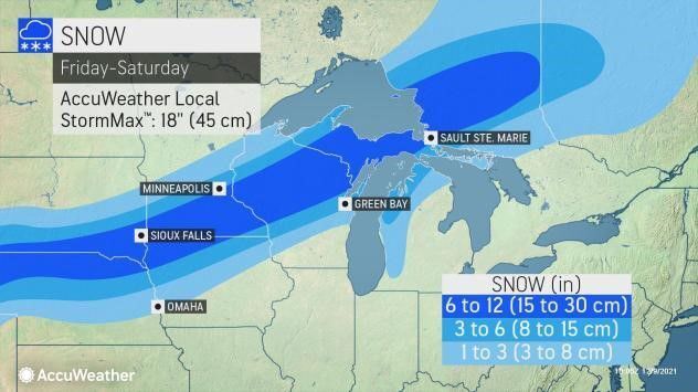 Snow forecast by AccuWeather