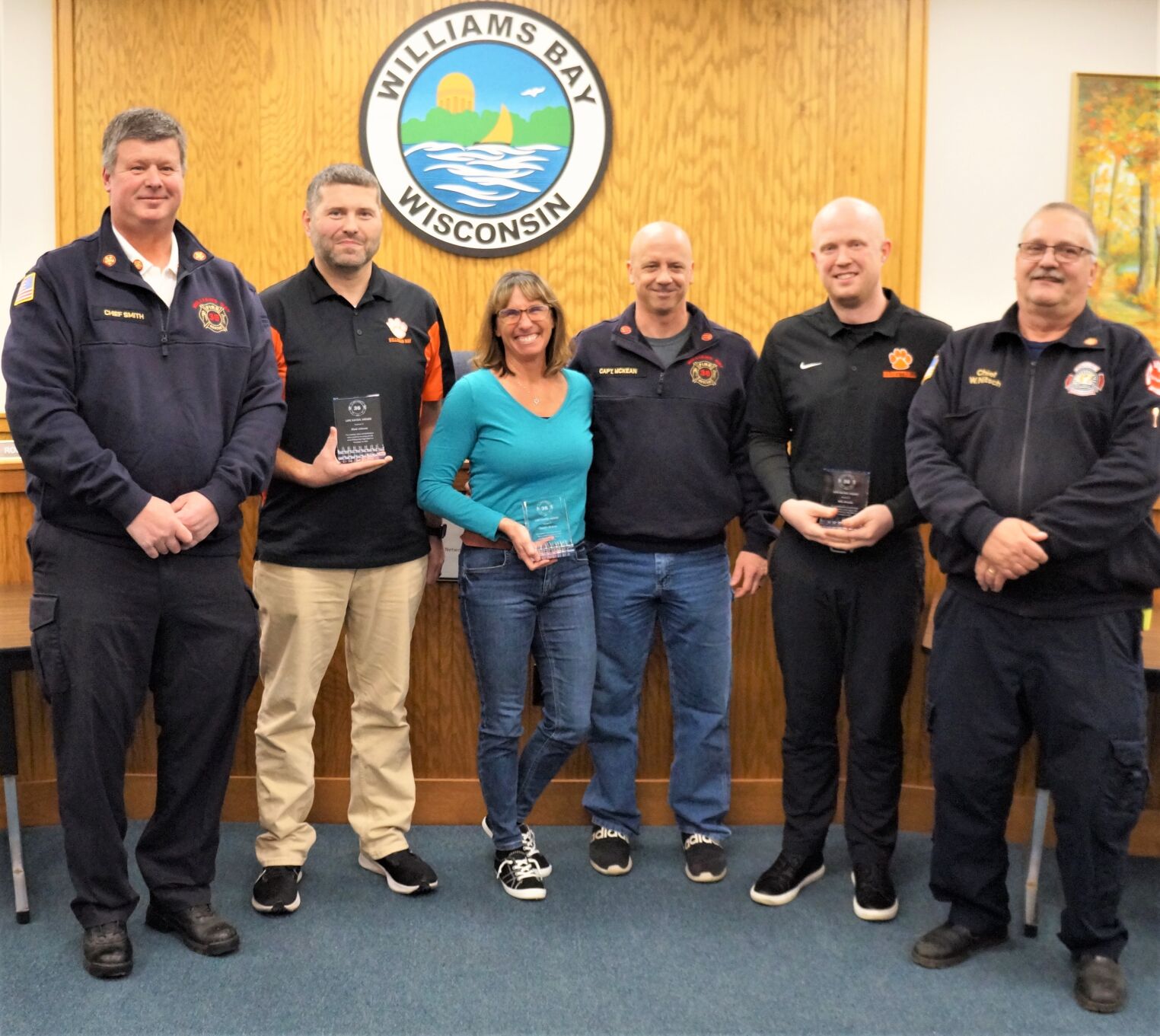 Williams Bay Fire Department Life-Saving Awards presented