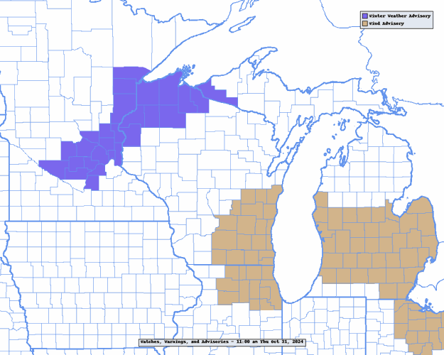 Watches, warnings advisories, National Weather Service graphic
