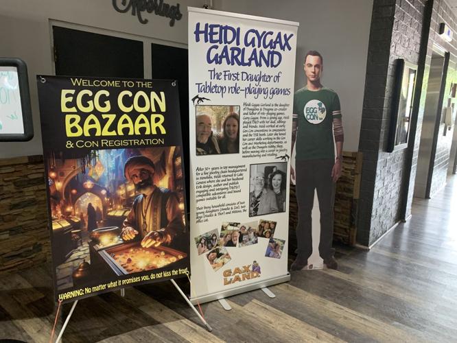 Signs located inside Harbor Shores on Lake Geneva welcome people to EGG Con II