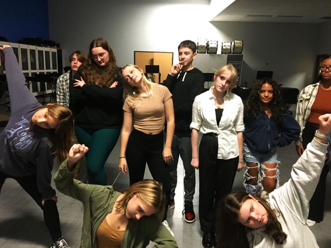 Cast of "The Addams Family: A New Musical Comedy" in rehearsal