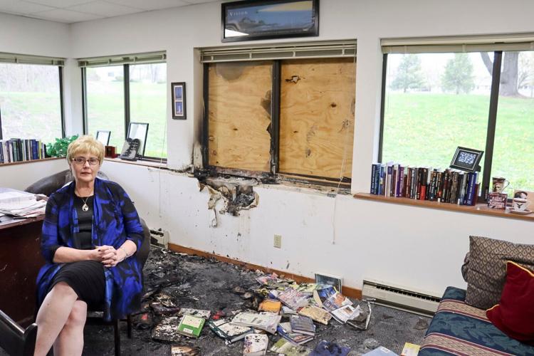Julaine Appling in vandalized office
